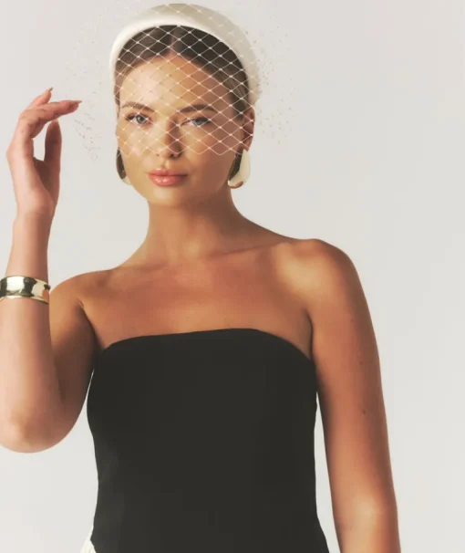 Mesh Overlay Satin Fascinator - Lemon