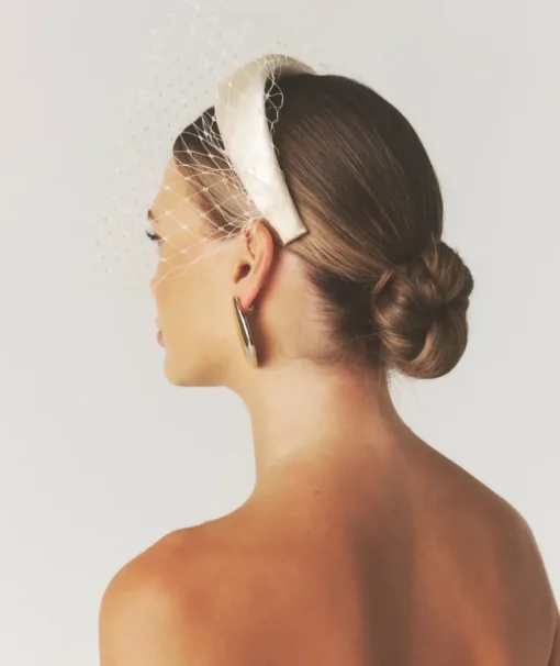 Mesh Overlay Satin Fascinator - Lemon
