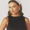 Mesh Printed Chunky Head Band - White Polka Dot