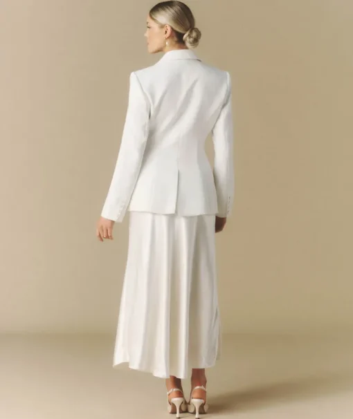 Midi Satin Skirt - Off White