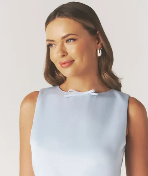 Mini Mod Bow Dress - Pale Blue