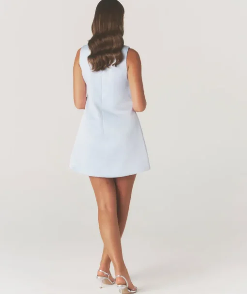 Mini Mod Bow Dress - Pale Blue