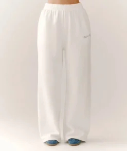 Miss to Mrs Wide Leg Sweatpants - White