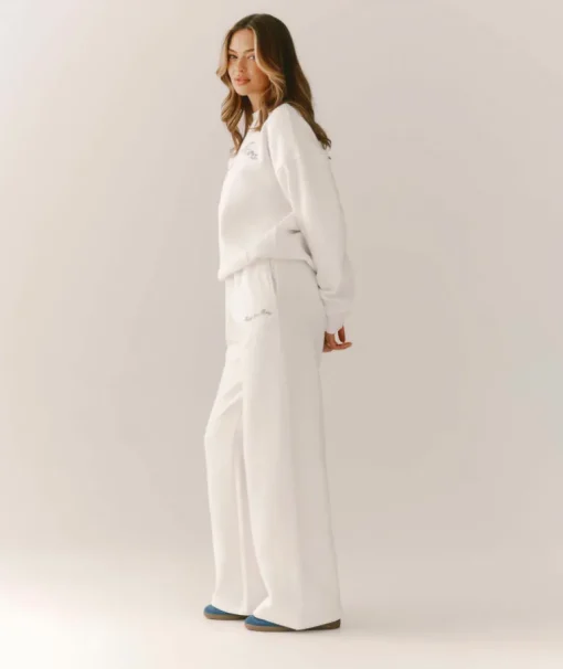 Miss to Mrs Wide Leg Sweatpants - White