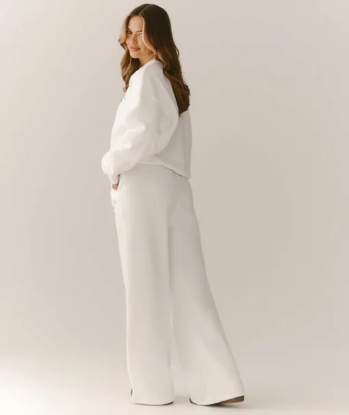 Miss to Mrs Wide Leg Sweatpants - White