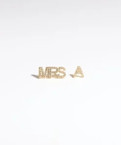 Personalised Mrs Earrings - Gold