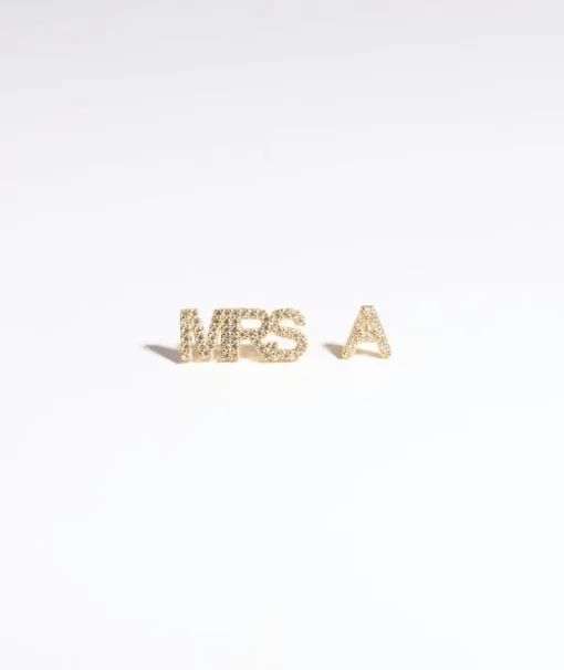 Personalised Mrs Earrings - Gold