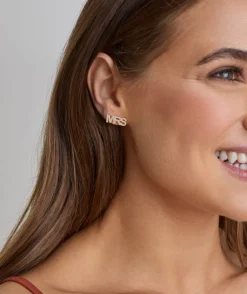 Personalised Mrs Earrings - Gold
