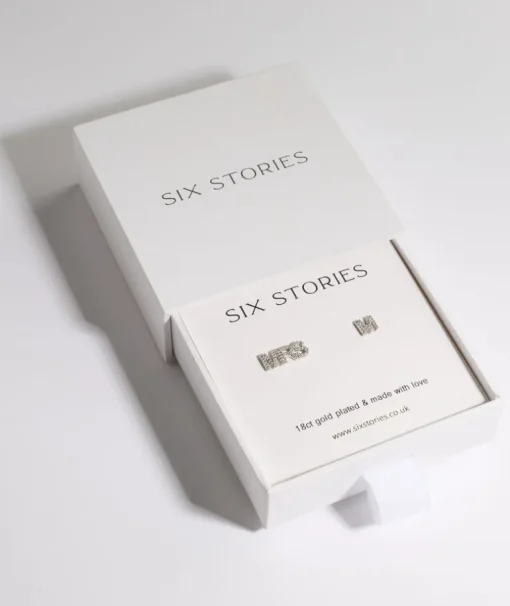 Personalised Mrs Earrings - White Gold