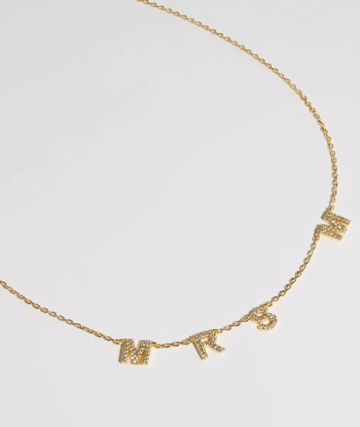 Personalised Mrs Necklace - Gold