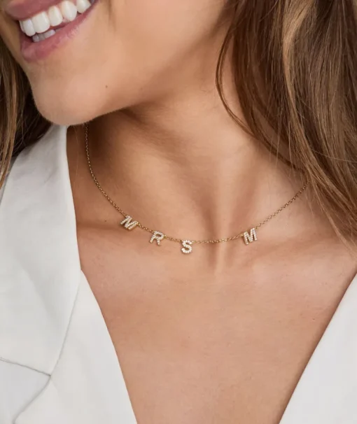 Personalised Mrs Necklace - Gold