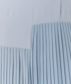 Pleated Cap Sleeve Maxi Dress - Blue