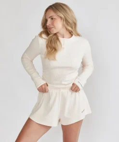 Pointelle Long Sleeve Pyjama Top - Rosewater