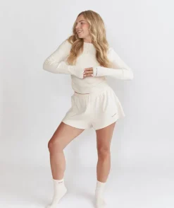 Pointelle Long Sleeve Pyjama Top - Rosewater