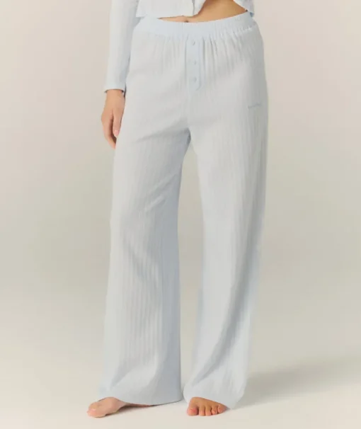 Pointelle Pyjama Trousers - Baby Blue
