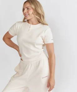 Pointelle Short Sleeve Pyjama Top - Rosewater