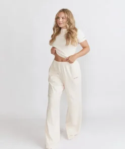 Pointelle Wide Leg Pyjama Trousers - Rosewater