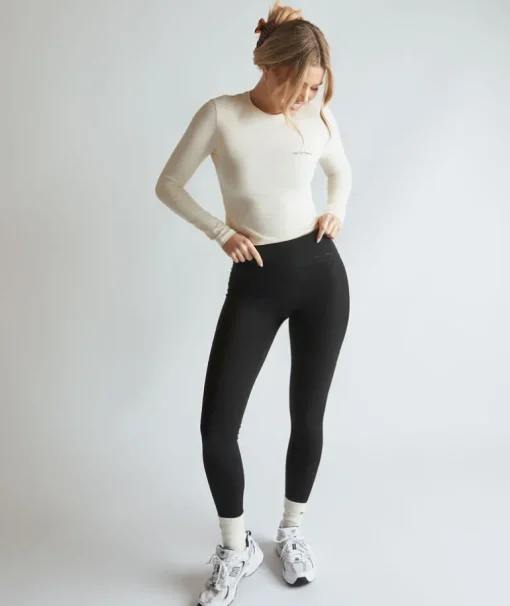 Premium Branded Leggings - Black