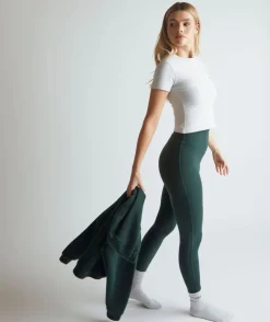 Premium Branded Leggings - Forest Green