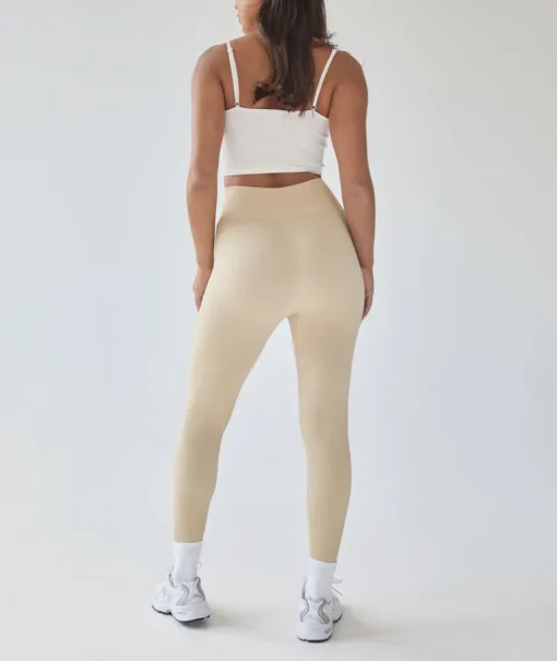 Seamless Contour Rib Leggings - Sand