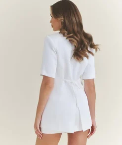 Short Sleeve Tailored Blazer - White