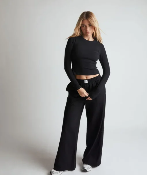 Soft Long Sleeve Top - Black