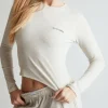 Soft Long Sleeve Top - Oatmeal Marl