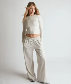 Soft Long Sleeve Top - Oatmeal Marl