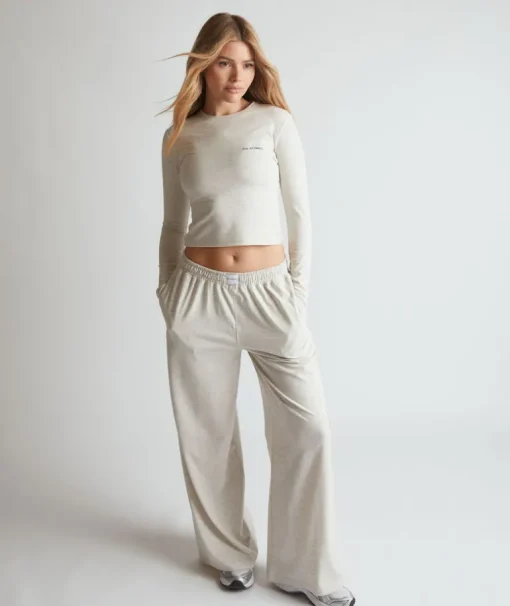 Soft Long Sleeve Top - Oatmeal Marl