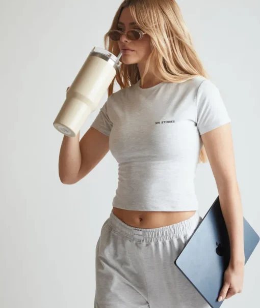Soft Short Sleeve Tee - Grey Marl