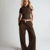 Soft Wide Leg Lounge Trousers - Espresso