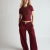Soft Wide Leg Lounge Trousers - Merlot