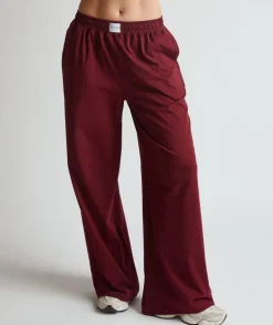 Soft Wide Leg Lounge Trousers - Merlot
