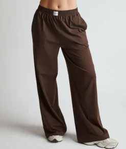 Soft Wide Leg Lounge Trousers - Espresso