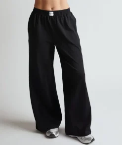 Soft Wide Leg Lounge Trousers - Black
