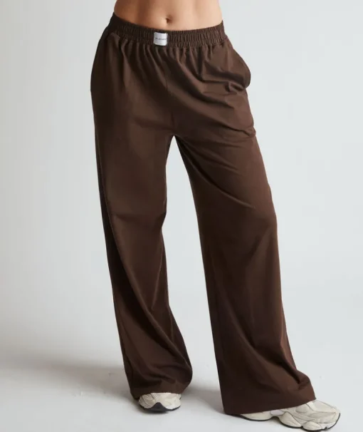 Soft Wide Leg Lounge Trousers - Espresso