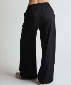 Soft Wide Leg Lounge Trousers - Black