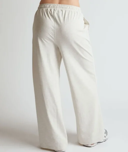 Soft Wide Leg Lounge Trousers - Oatmeal Marl