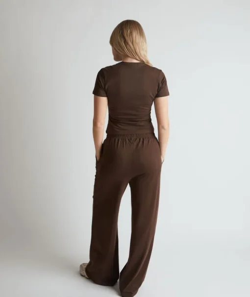 Soft Wide Leg Lounge Trousers - Espresso