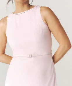 Tailored Trim Detail Midi Dress - Pale Pink