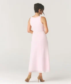 Tailored Trim Detail Midi Dress - Pale Pink