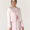 Tailored Trim Detail Satin Jacket - Pale Pink