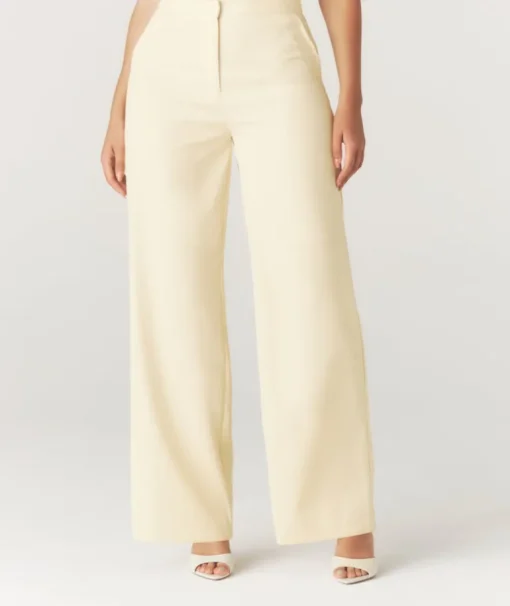 Tailored Wide Leg Trousers - Lemon