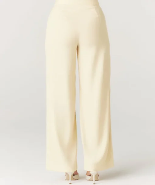 Tailored Wide Leg Trousers - Lemon