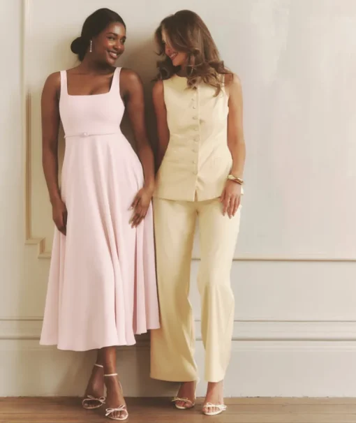 Tailored Wide Leg Trousers - Lemon