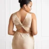 Twist Back Satin Bridesmaid Dress - Champagne