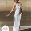 V Neck Satin Maxi Dress – White