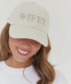 Wifey Embroidered Baseball Cap - Champagne