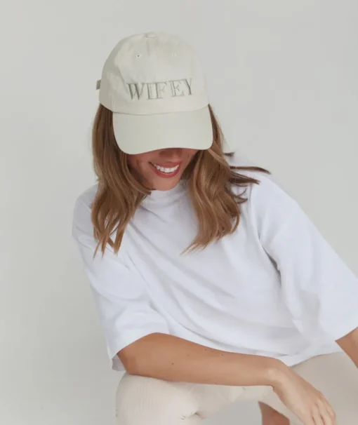 Wifey Embroidered Baseball Cap - Champagne
