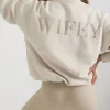 Wifey Quarter Zip Sweatshirt - Champagne